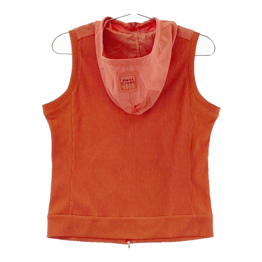 サイズ：40 HEAL CREEK ヒールクリーク 異素材切替 フード付きベスト