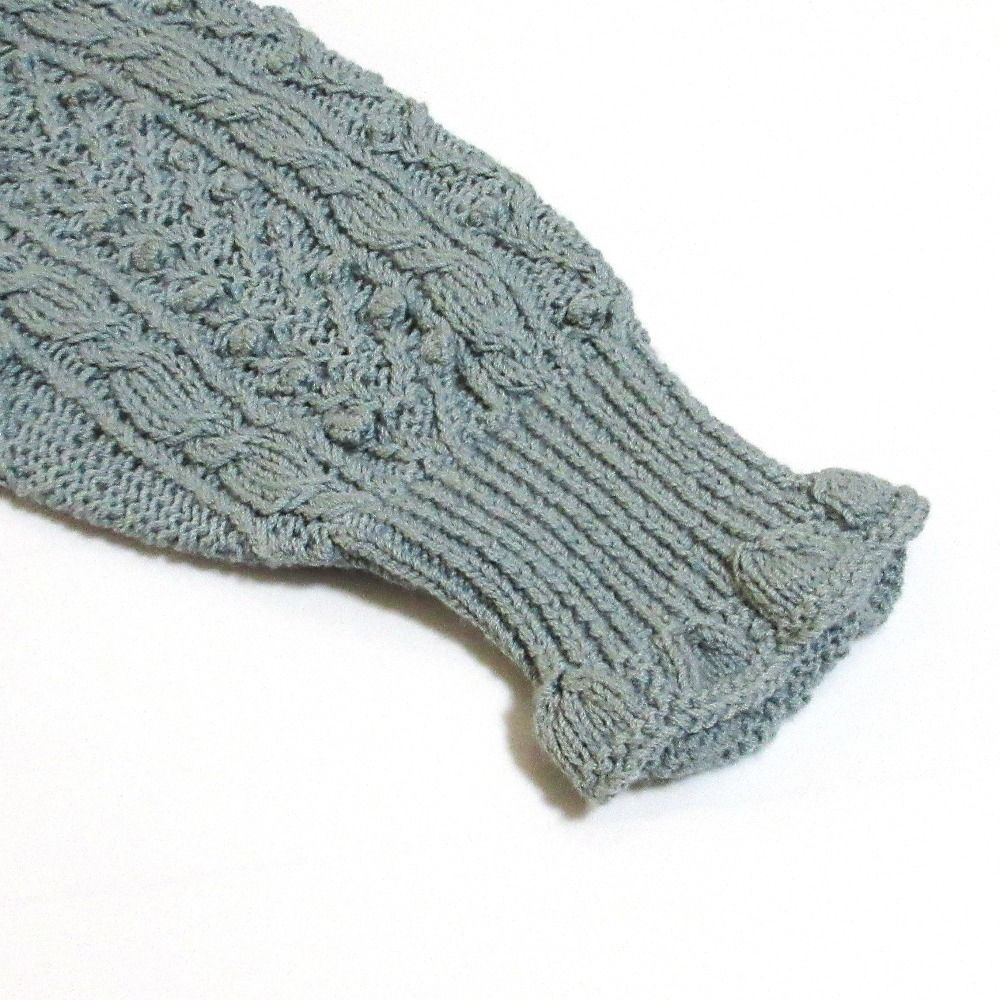 良品 KANEKO ISAO カネコイサオ 柄編みニット セーター ブルー