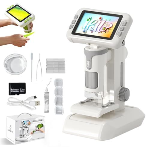 顕微鏡 小学生 子供用顕微鏡 4インチ IPSスクリーン 1600倍 実体顕微鏡 HDポケットポータブルミニUSB顕微鏡カメラ PC対応 科学教育 6歳 7歳 8歳 9歳 女の子 男の子 おもちゃ プレゼント 子供 3 a 079 29