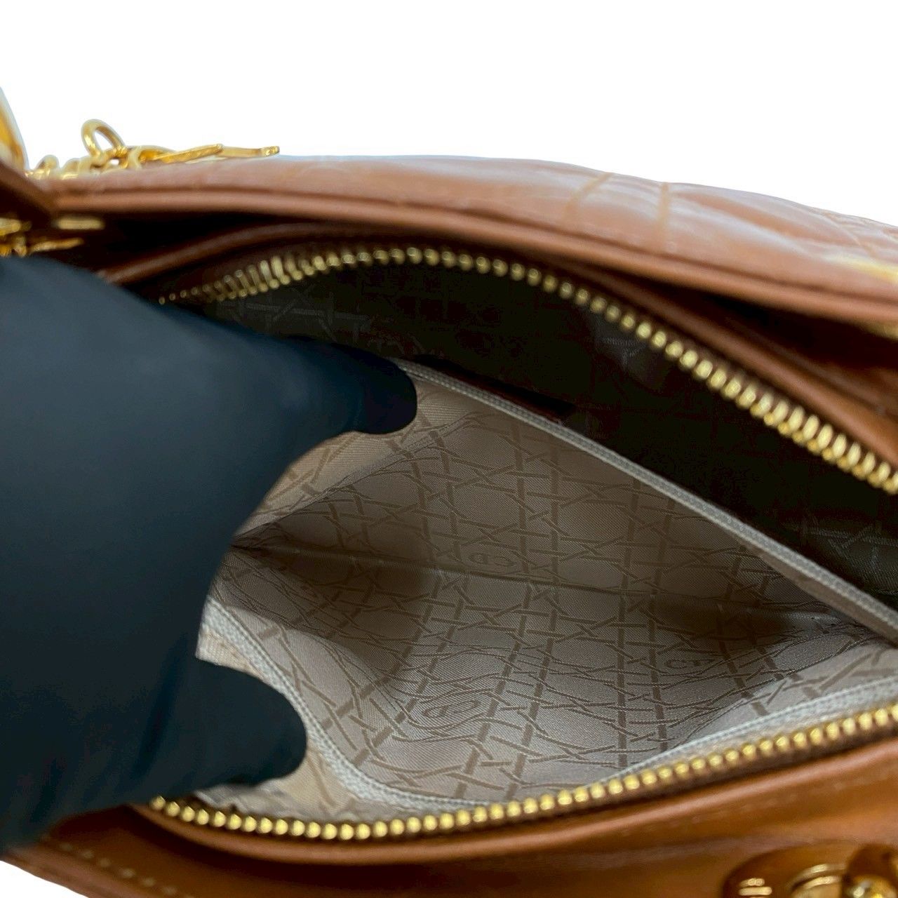 極 美品 Christian Dior ディオール レディディオール カナージュ 