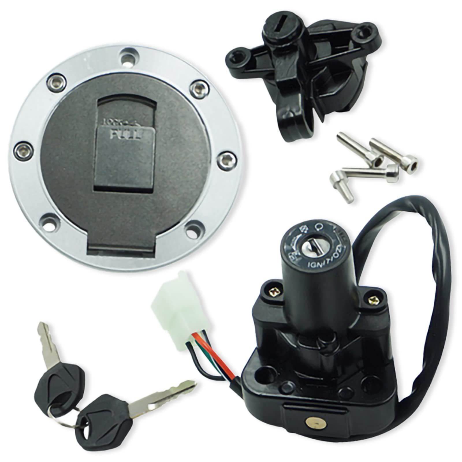 キャップ タンク キー シリンダー YAMAHA 燃料 ヤマハ XJR400 4HM ガソリン スペアキー 鍵 2本 汎用 シート ロック セット Meliore バイク カスタム ドレスアップ
