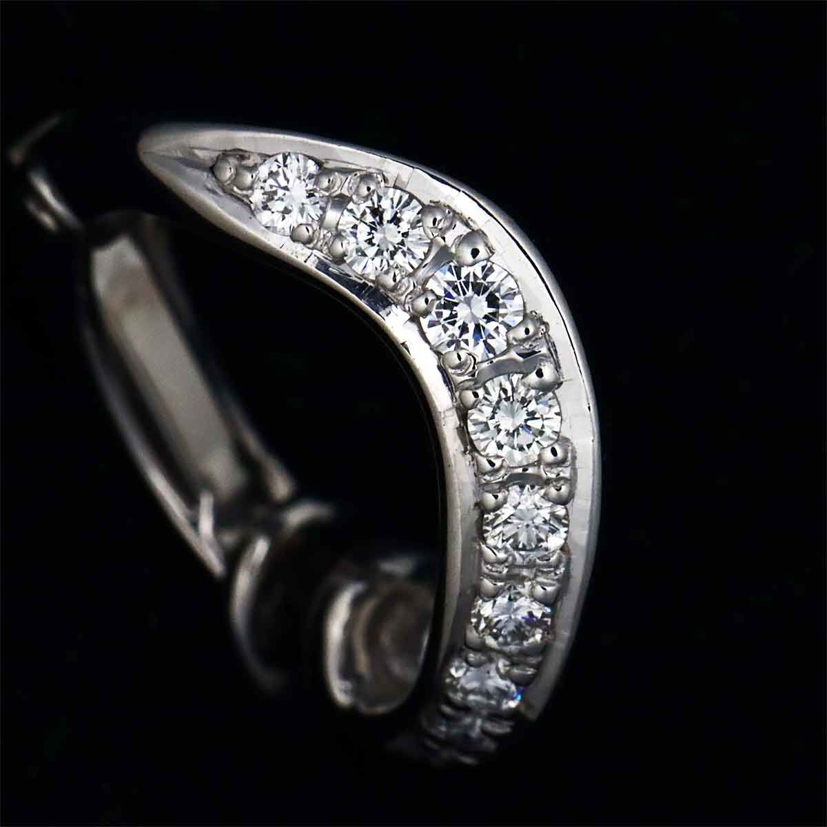 タサキ TASAKI ダイヤ 0.12ct/0.12ct イヤリング K18 WG ホワイト 