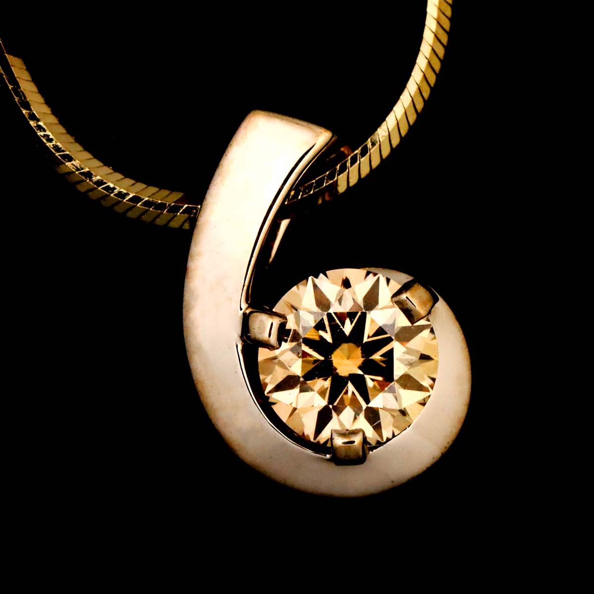 カシケイ KASHIKEY ブラウンダイヤ 0.30ct ネックレス 45cm K18 BG