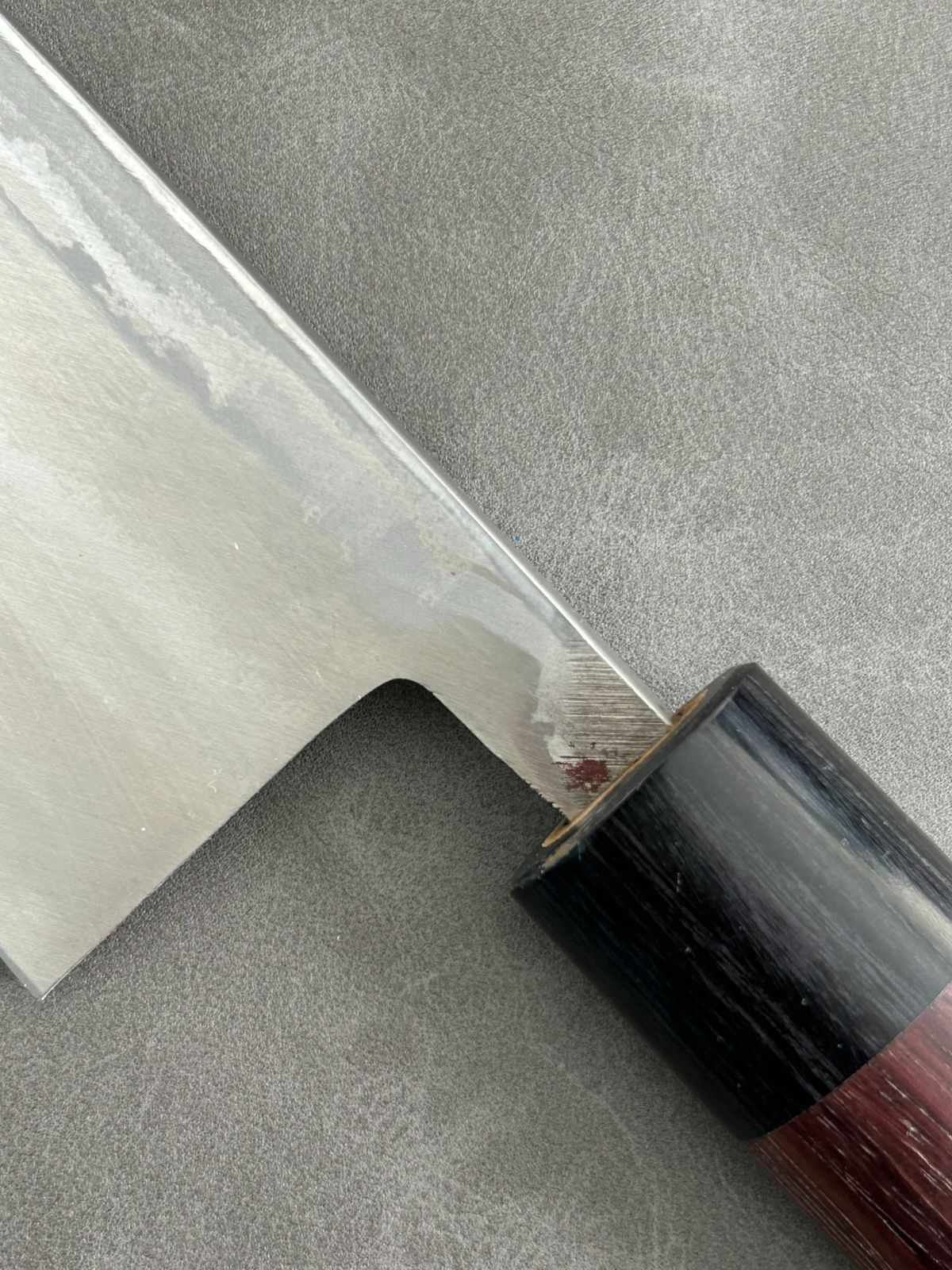 訳あり 仙助 包丁 出刃 ダマスカス 安来鋼青紙2号 180mm 紫檀シノギ柄 40