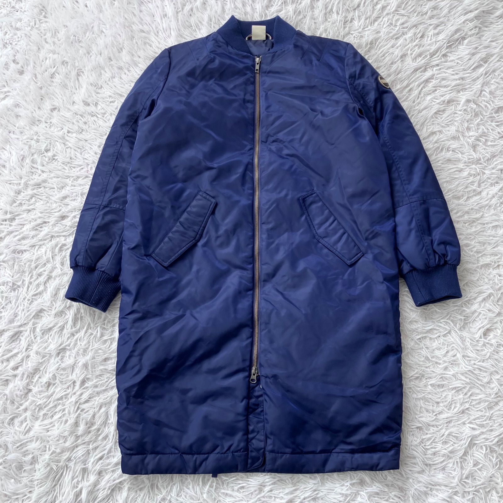 状態良 COLMAR MA-1 LONG DOWN COAT アウター ネイビー ロングコート 