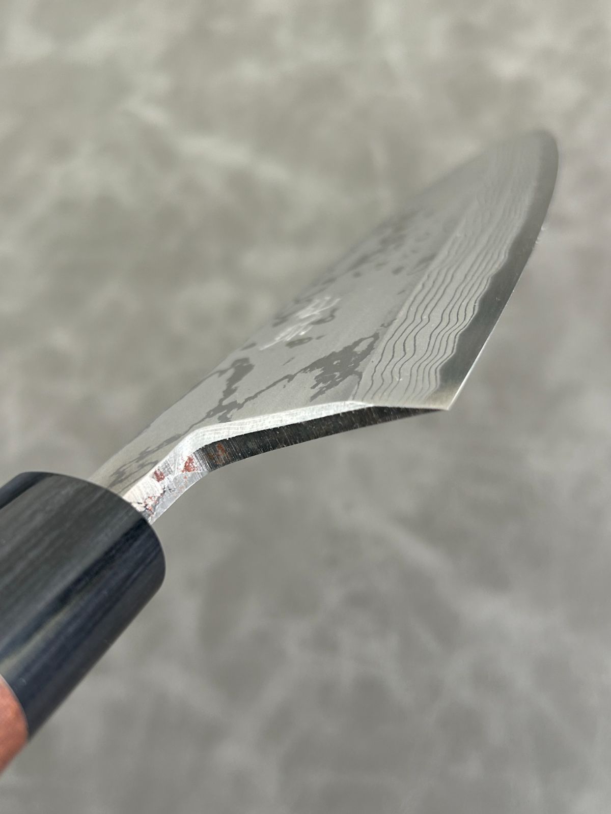 訳あり 仙助 包丁 出刃 ダマスカス 安来鋼青紙2号 180mm 紫檀シノギ柄 41