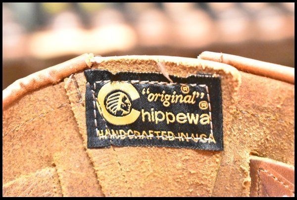8.5E 箱付 美品 黒タグ】Chippewa チペワ エンジニア 91066 茶 タン 