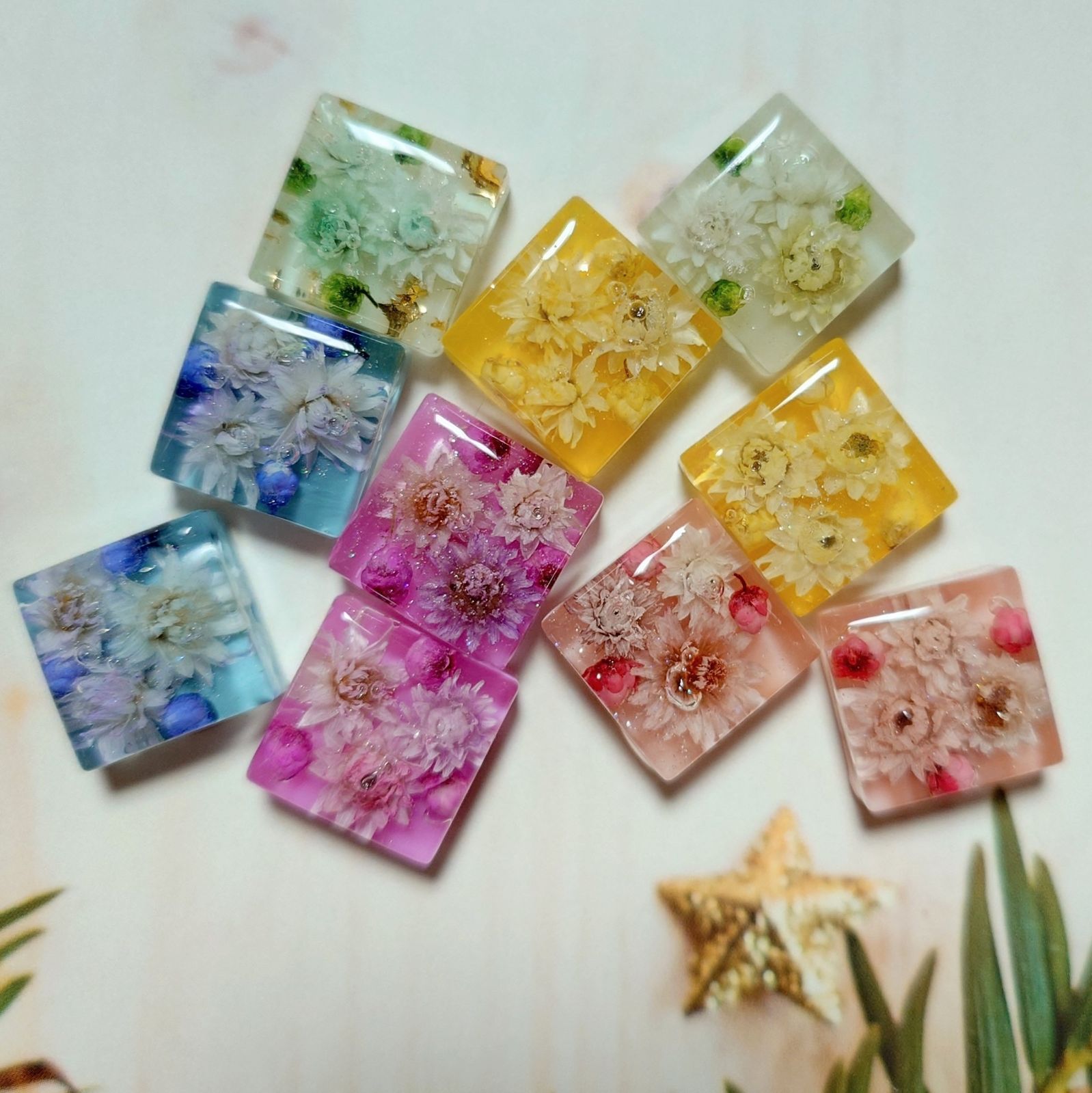 レジン カボション ハンドメイド フラワー カボション オリジナル