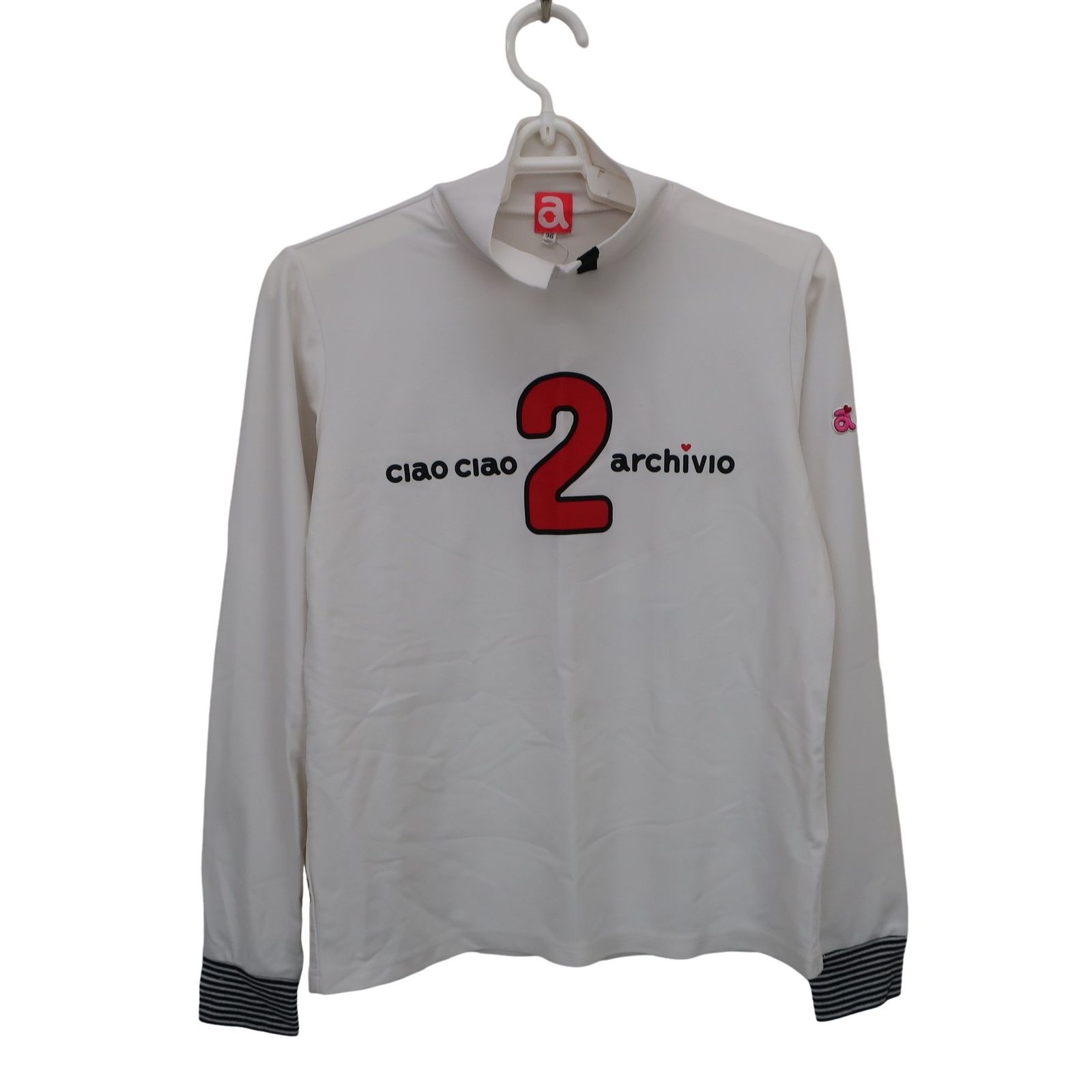 美品】archivio(アルチビオ) 長袖モックネックシャツ 白 レディース 36