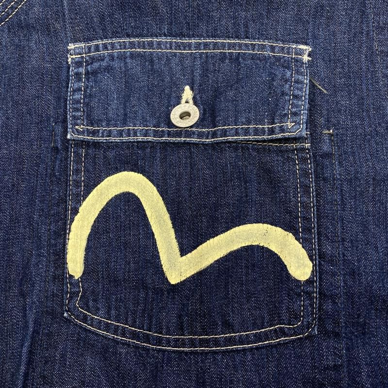 中古】EVISU デニムカバーオール インディゴ サイズ40 エヴィス[24