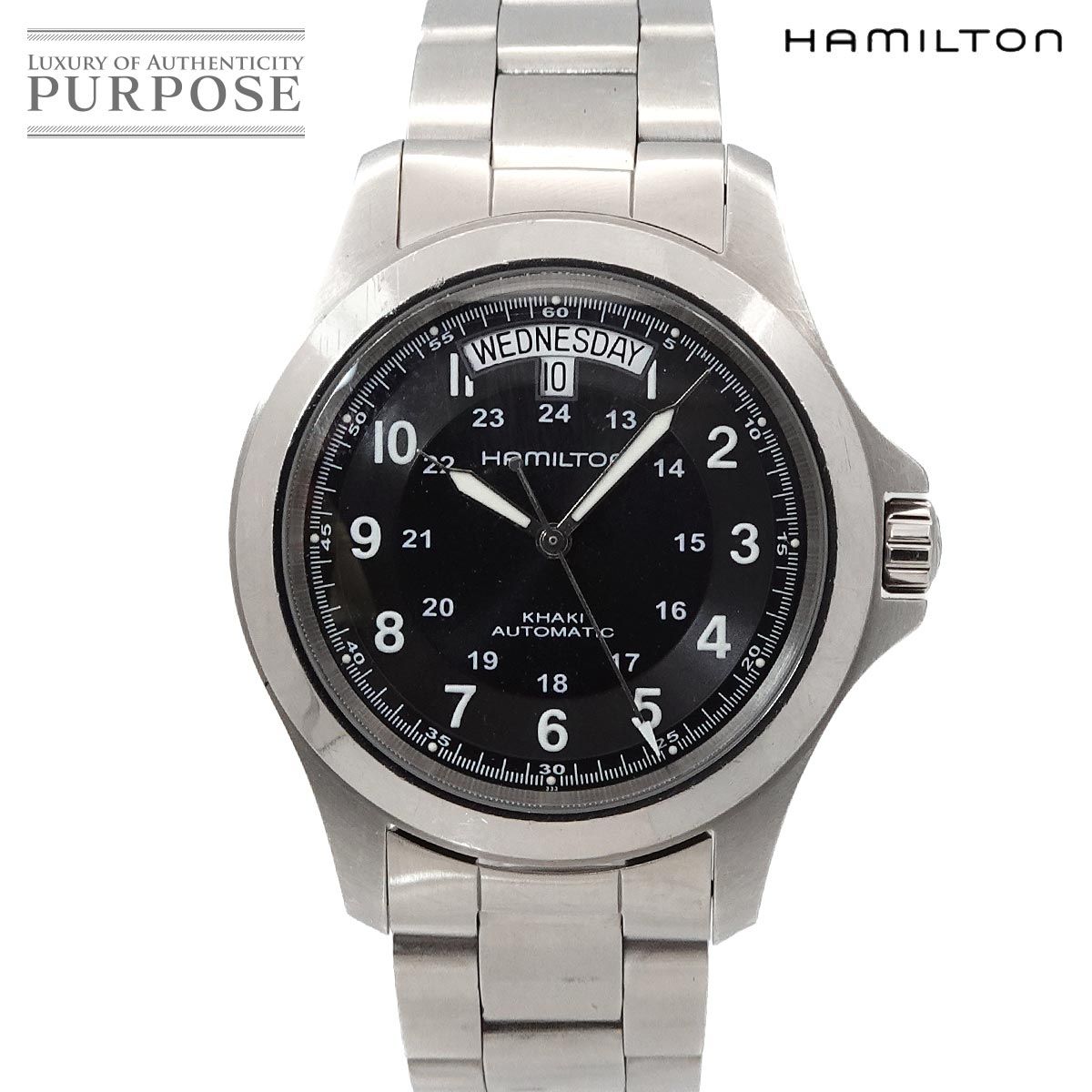 ハミルトン HAMILTON カーキキング H644550 メンズ 腕時計 デイデイト ブラック オートマ 自動巻き ウォッチ Khaki 90312977