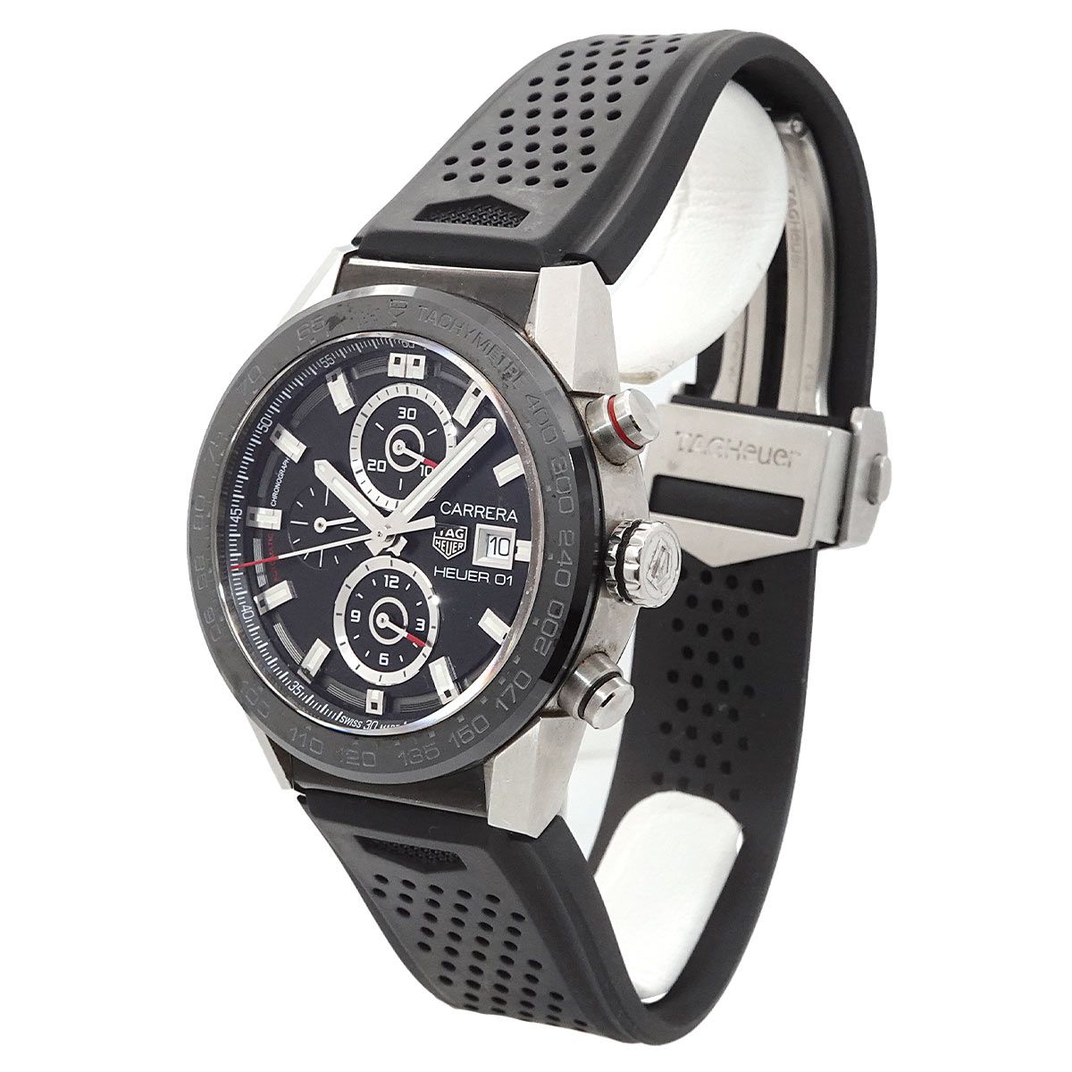  タグ ホイヤー TAG Heuer カレラ キャリバーホイヤー01 CAR201Z 0 クロノグラフ デイト 自動巻き Carrera Caliber Heuer 01 90313025 フーディー 自動巻き時計 腕時計(アナログ)