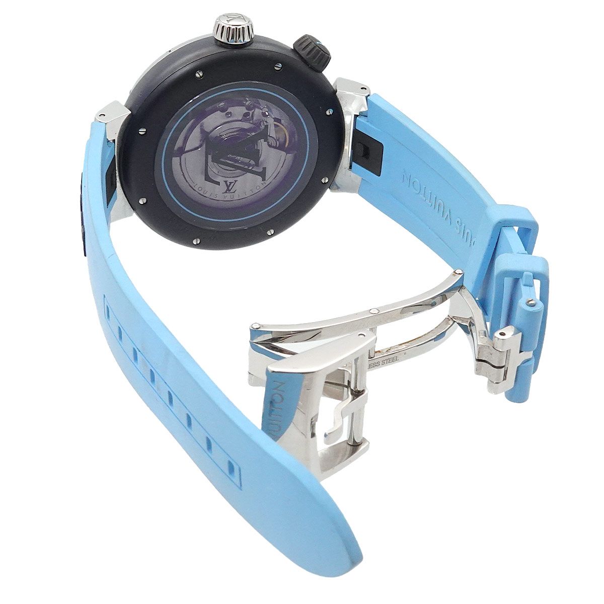  ルイ ヴィトン LOUIS VUITTON タンブール ストリート ダイバー スカイラインブルー QA121 メンズ 腕時計 自動巻き Tambour 90313043 肌触り良好 自動巻き時計 腕時計(アナログ)