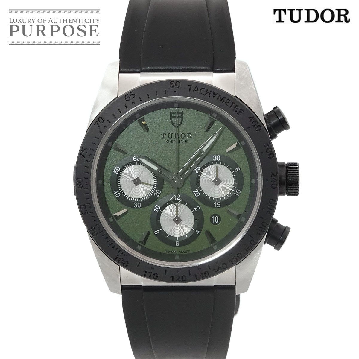チューダー チュードル TUDOR ファストライダー クロノグラフ 42010N メンズ 腕時計 デイト グリーン 自動巻き Fastrider 90313050