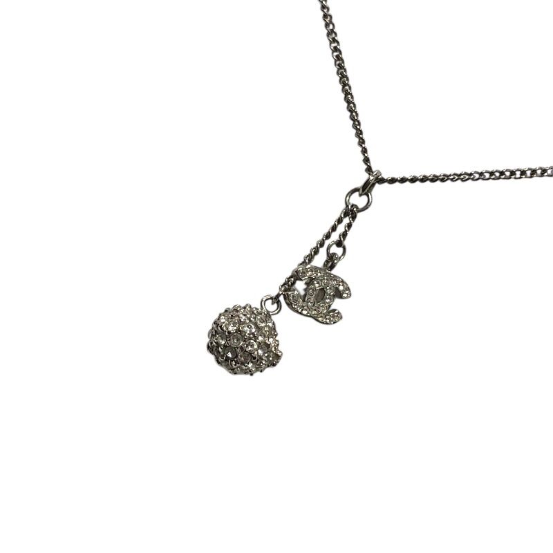 シャネル CHANEL ココマークミラーボールネックレス B12C シルバー 