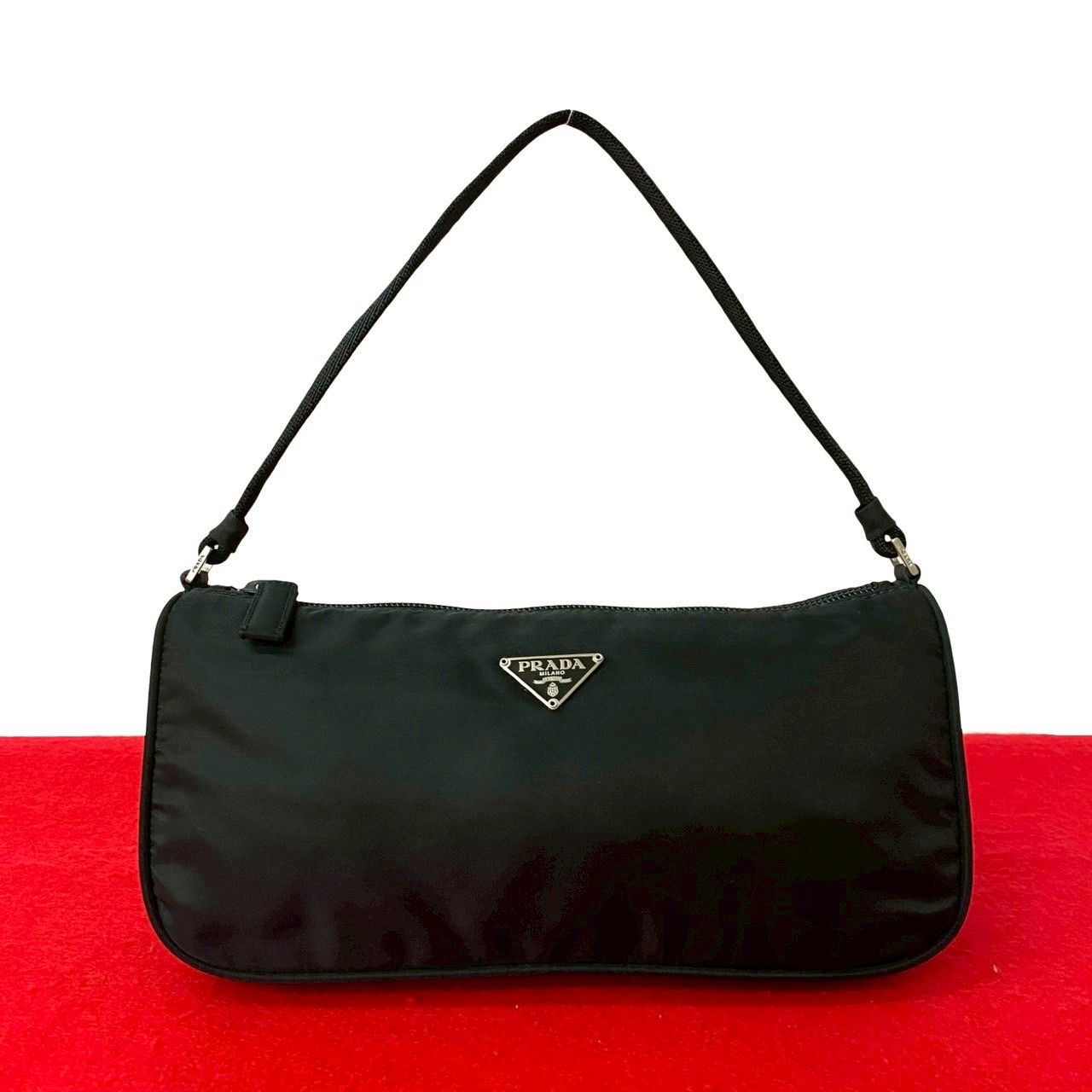 極美品◎PRADA 極美品プラダ ショルダーバッグ 三角プレート ナイロン 