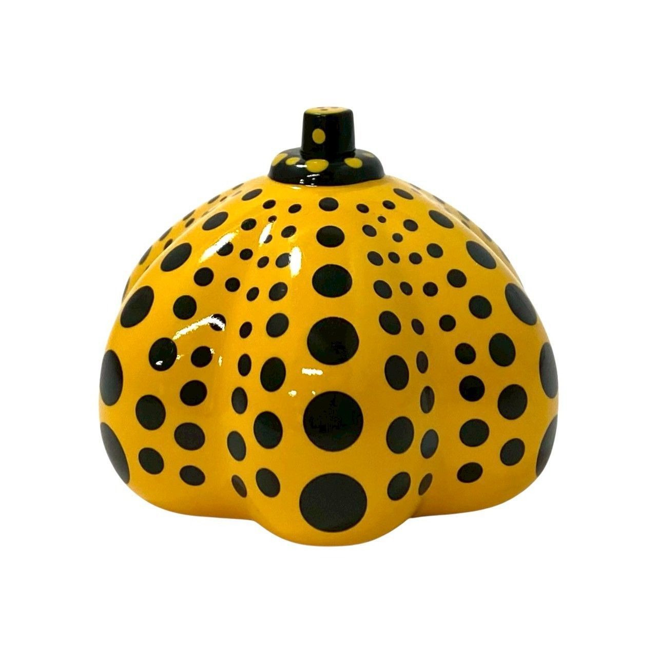  M YAYOI KUSAMA パンプキン ペーパーウェイト イエロー 黄色 ブラック 黒 かぼちゃ カボチャ 陶器 オブジェ 置物 インテリア 草間彌生 PUMPKIN 64168MT2 フラワーベース 置物 インテリア小物