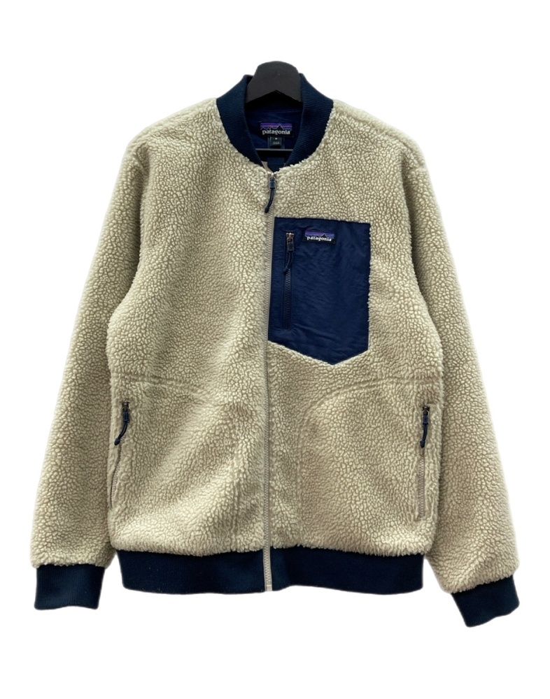 パタゴニア Patagonia 19AW Retro-X BOMBER Jacket レトロ ボマー ジャケット ジップアップ ボア アウトドア アウター 薄茶 22830FA19 ジャケット ロゴ ベージュ Mサイズ 104MT-2686