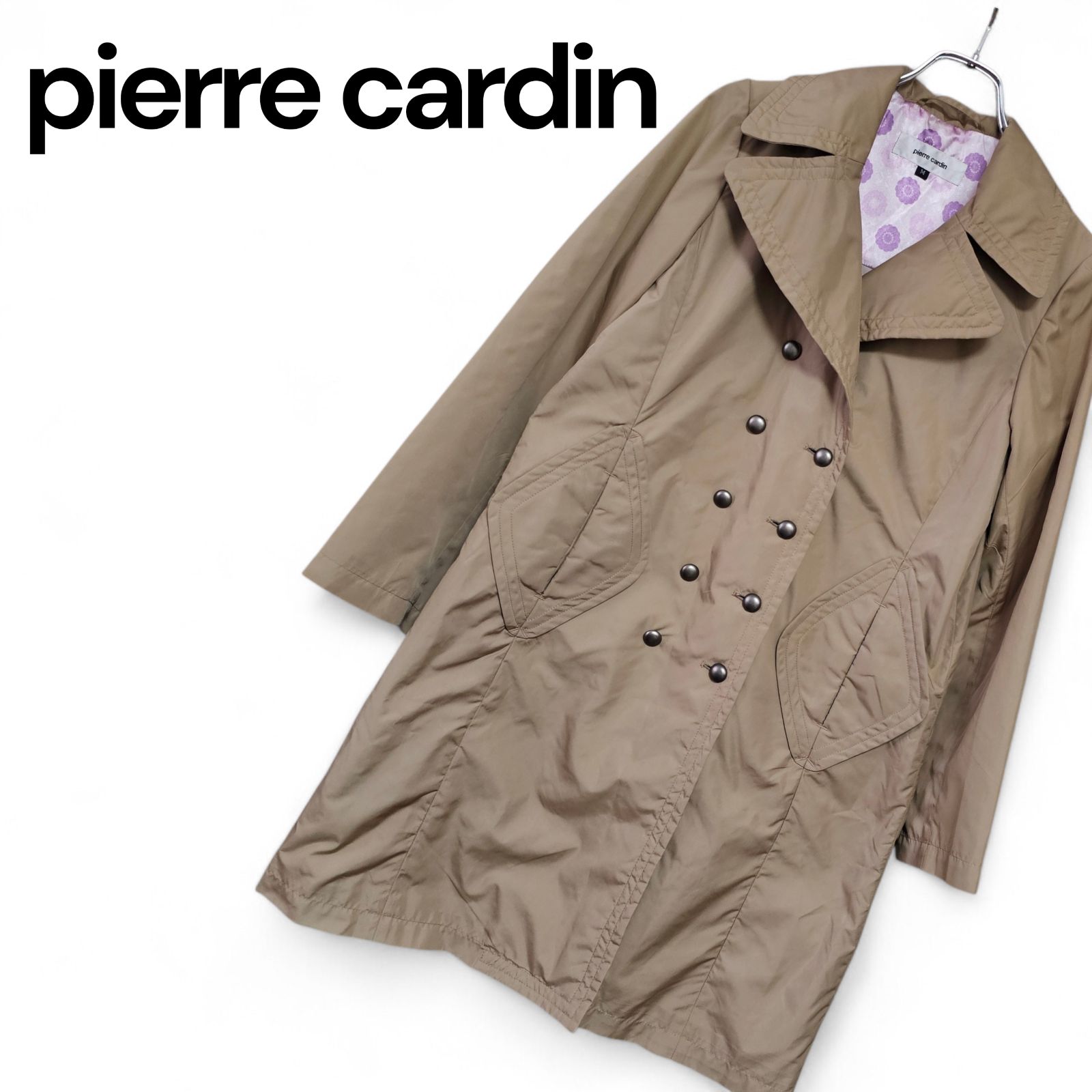 pierre cardin ピエールカルダン トレンチコート M ベージュ 希少花柄 