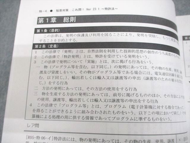 LEC東京リーガルマインド 弁理士 短答対策 これ問！ Ver.23.1 2024年