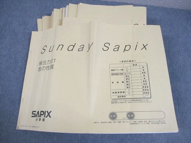 SAPIX サピックス 小6 算数 Sunday SapiX 解法力01～14 2024年度版 全