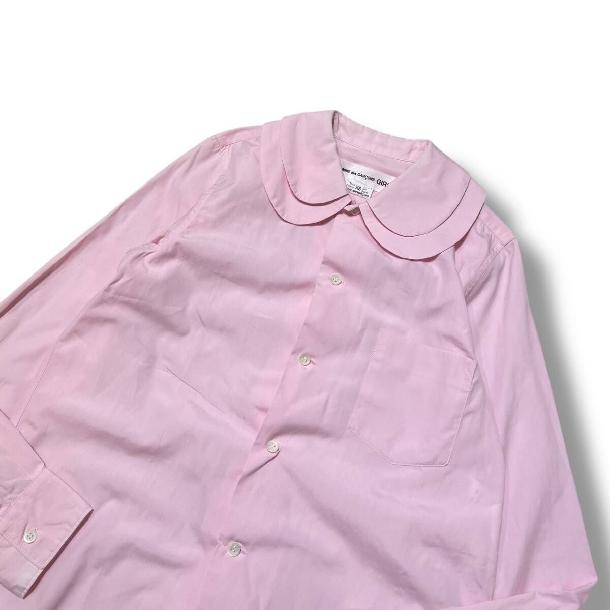 24aw COMME des GARCONS GIRL 長袖シャツ ブラウス レイヤーカラー 