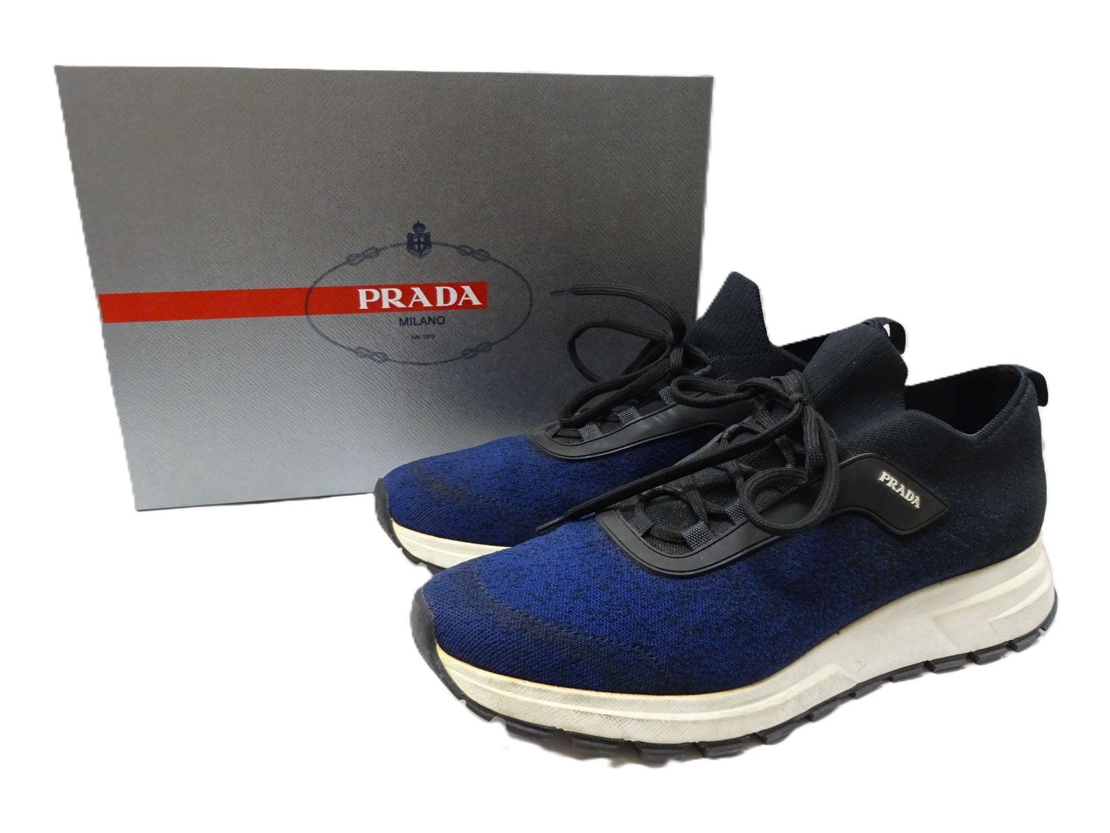 PRADA プラダ ニット スニーカー ソックス 4E3393 ロゴ グラデーション 
