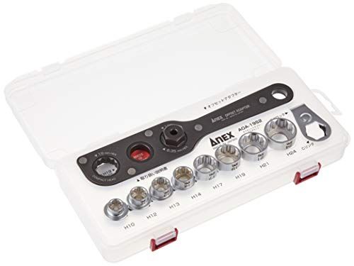 迅速に発送 アネックス ANEX オフセットアダプター19 対辺19 mm ケース付 マルチセット AOA-19 S 2 狭いところのネジやナット回しに 狭所作業 ナット回し ネジ回し ストレート 工具 9 f 1 b e 44