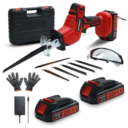 迅速に発送 レシプロソー 電動ノコギリ 電動工具 ノコギリ バッテリ 無段変速 一台多役 家庭用 小型 軽量 電動カッター 充電式レシプロソー レッド 670 e 2 c 30