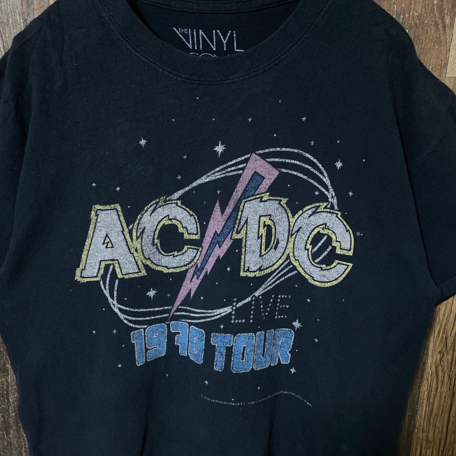 AC/DC バンドTシャツ バンT Tシャツ プリントTシャツ ブラック 黒 古着