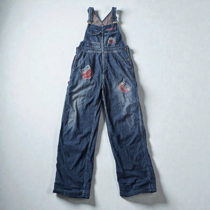Hysteric Glamour Denim Overalls Women FREE Size Indigo Y2K Made in 