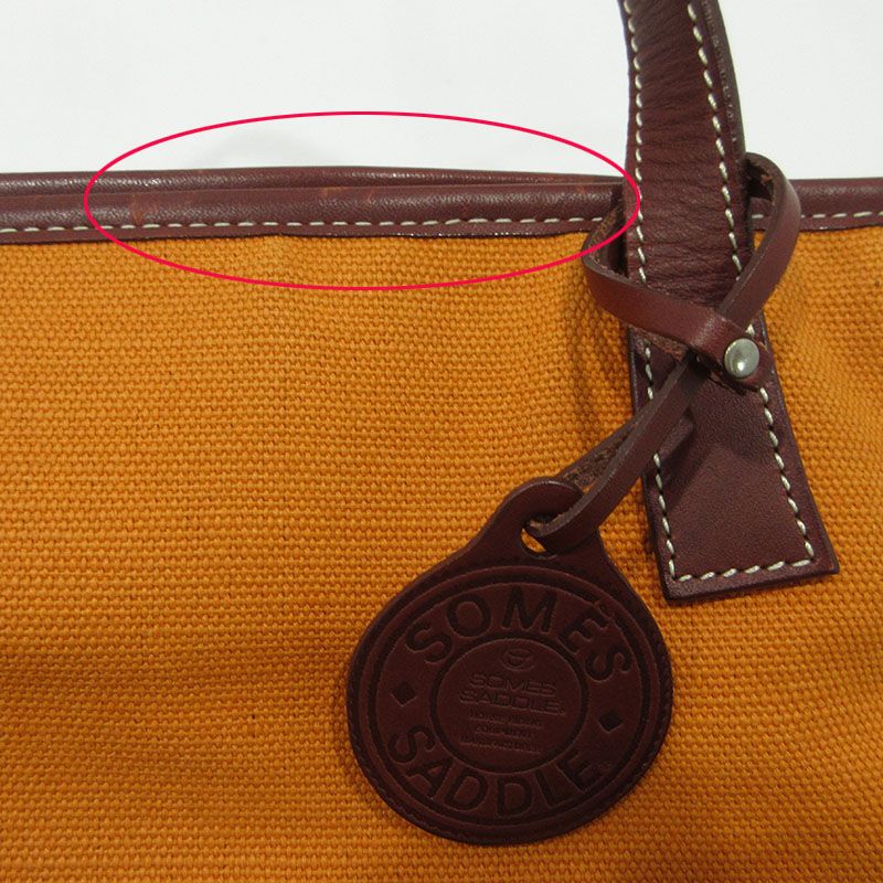 三重本店】 中古 SOMES SADDLE | ソメスサドル トートバッグ オレンジ 