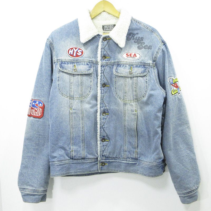 Hysteric Glamour ボア襟付きデニムジャケット M ヒステリックグラマー 