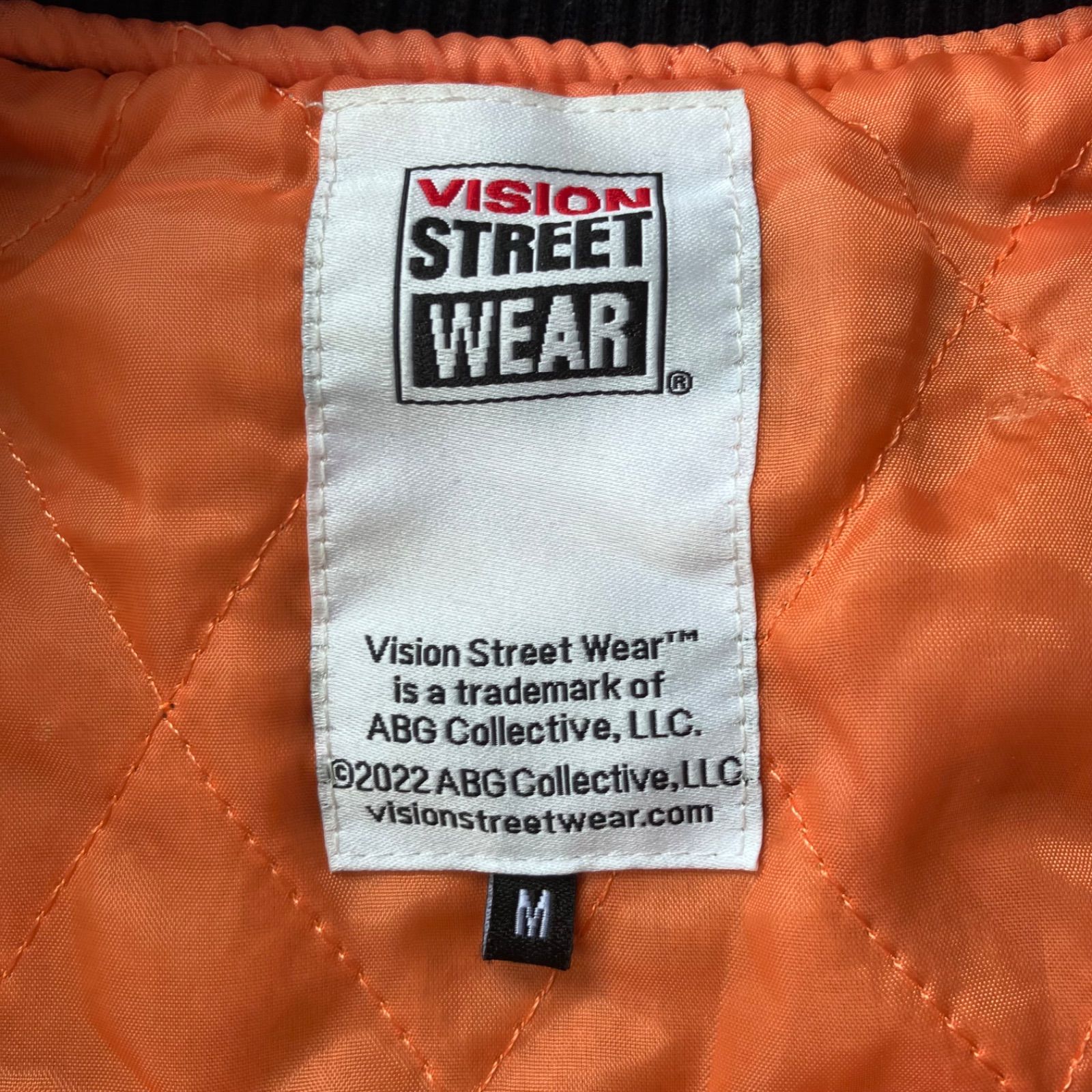 状態良 VISION STREET WEAR スタジャン 背面ビッグロゴ 刺繍 Mサイズ 