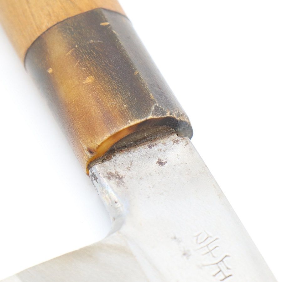 尚台正吉 鎌型薄刃包丁 八寸 栗型柄 鞘付き 刃渡り約240 mm 和包丁