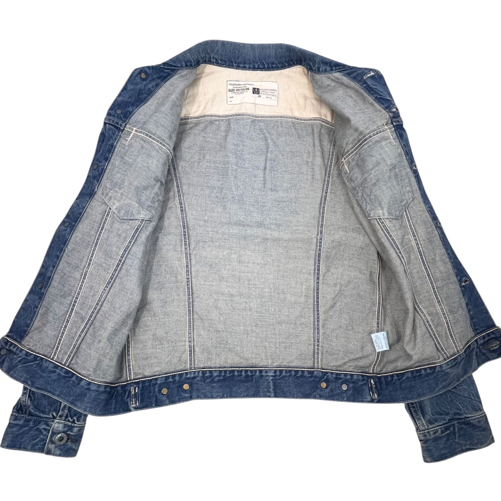 日本製】FOB FACTORY ダメージ加工 デニムジャケット メンズS 