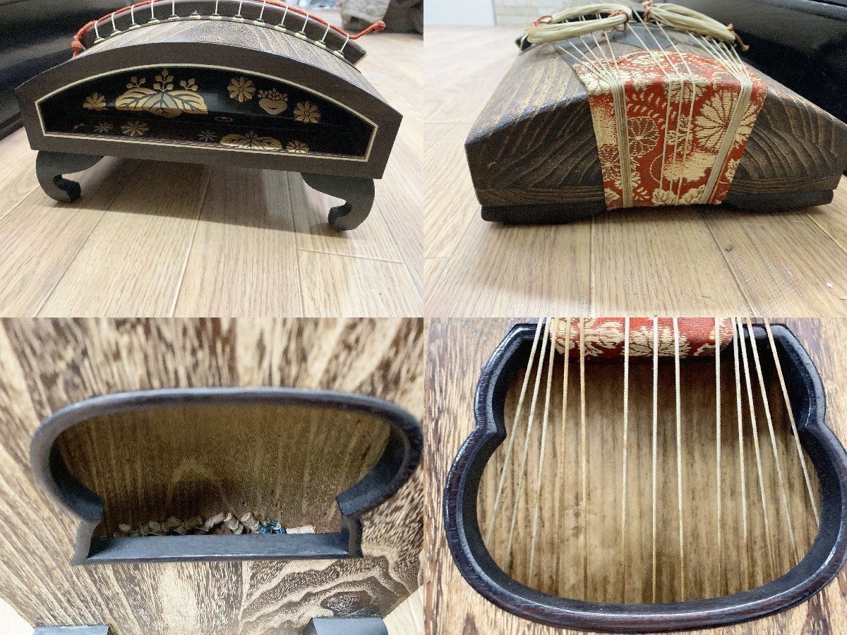 13弦 琴 くり甲 お琴 すだれ彫 和楽器 高級 蒔絵 年代物 ヴィンテージ