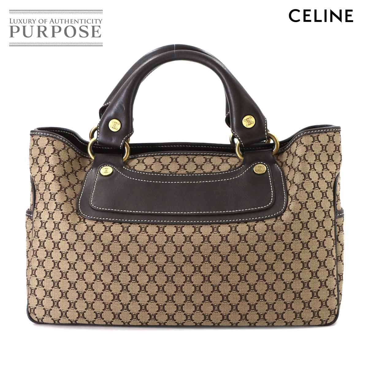 美品 セリーヌ CELINE マカダム ブギーバッグ ハンド バッグ