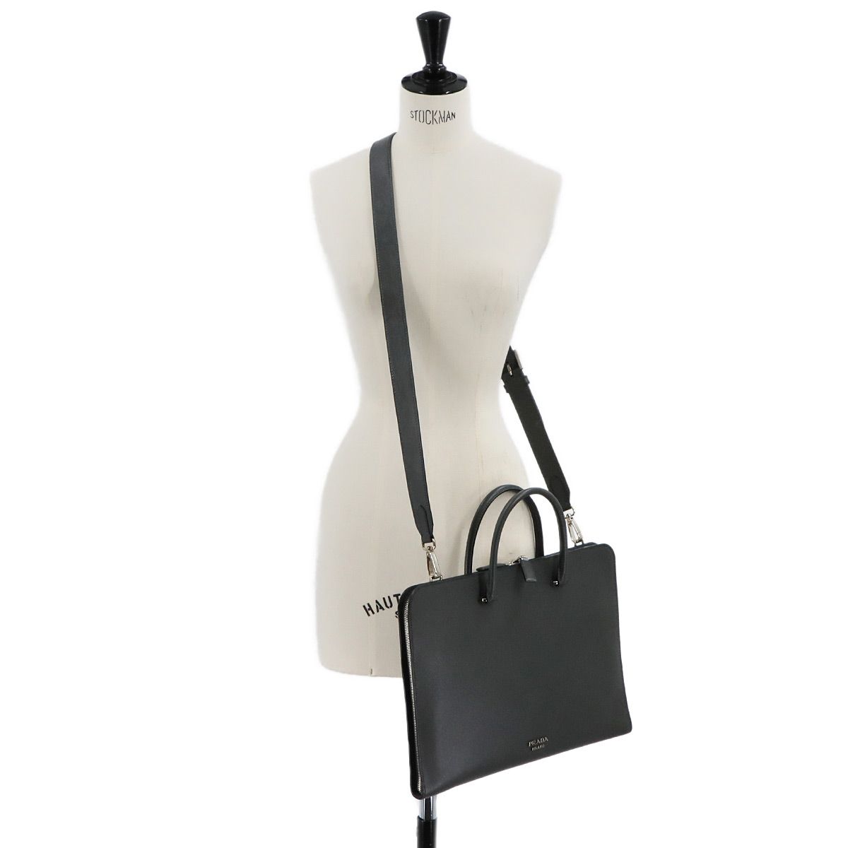 新品同様 プラダ PRADA ブリーフケース 2way ビジネス ショルダー 