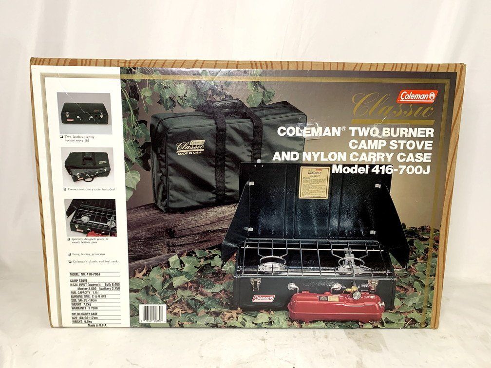 Coleman コールマン クラシックツーバーナー 416-700 J ナイロンキャリーケース付 カラー グリーン ♥ き品