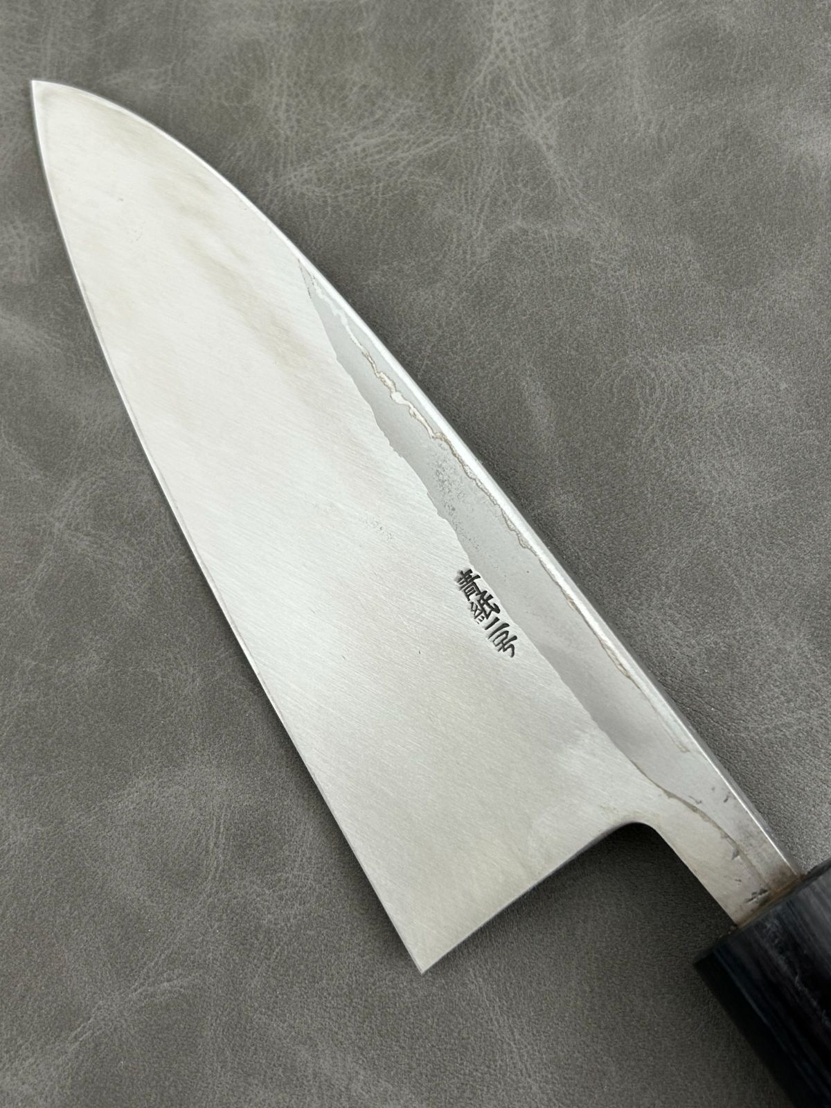 訳あり 仙助 包丁 出刃 ダマスカス 安来鋼青紙2号 180mm 紫檀シノギ柄 48