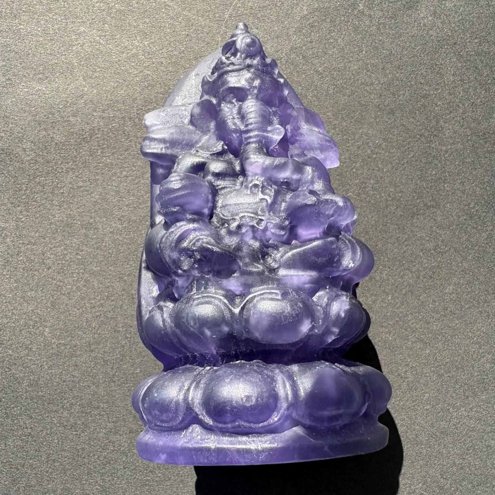 フローライトガネーシャ像 パープル