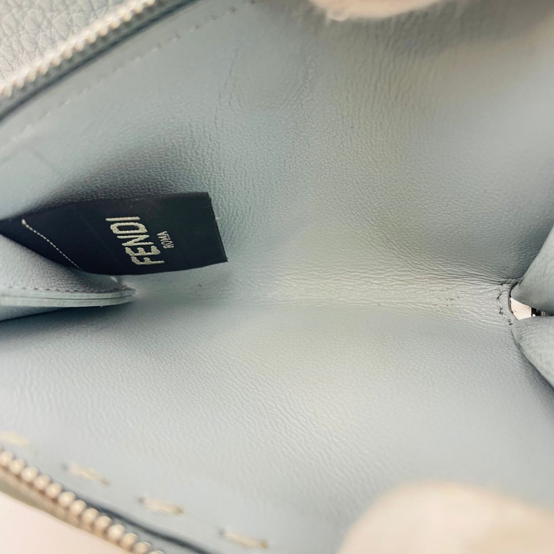 FENDI フェンディ セレリア 三つ折り財布 レザー スカイブルー 箱