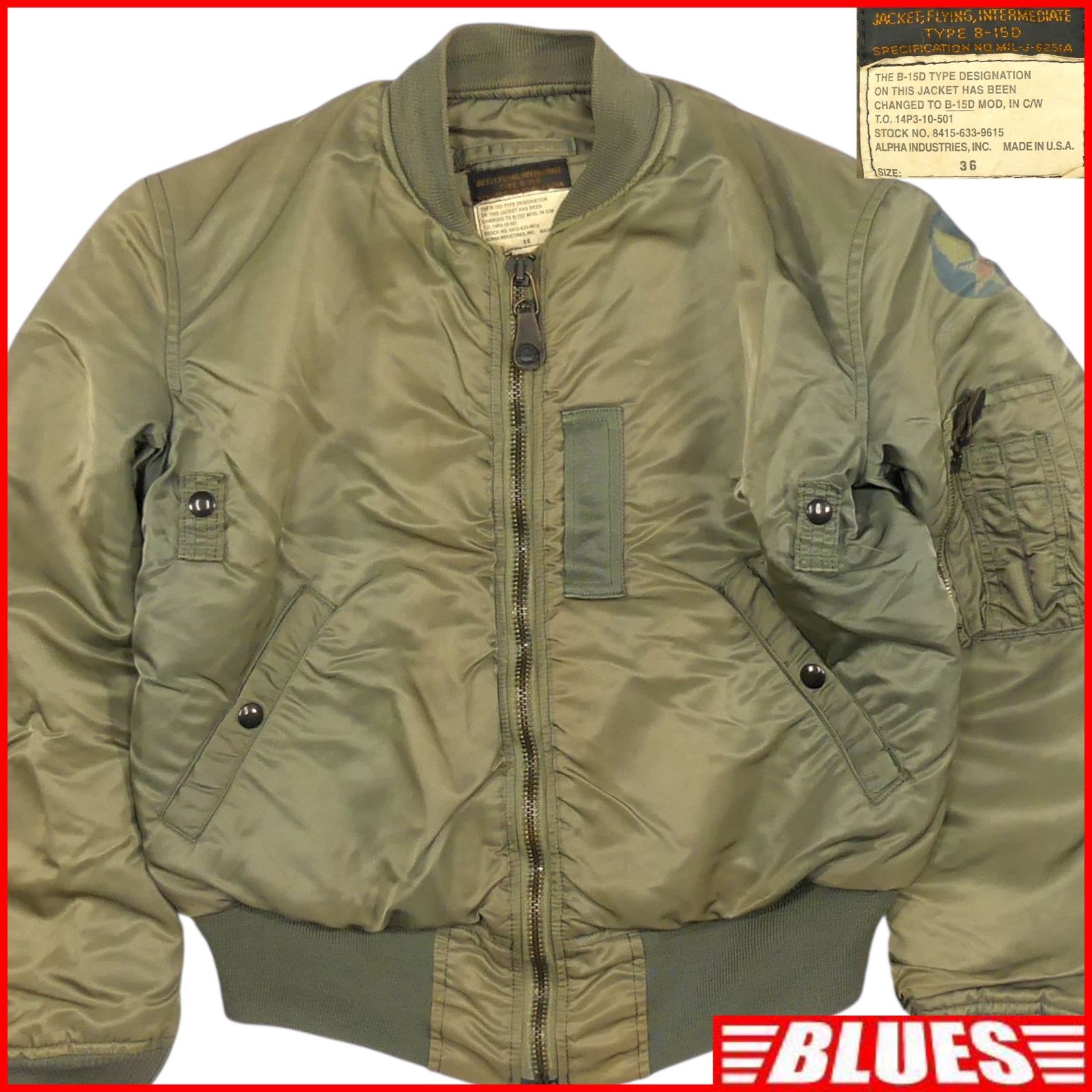 メンズ 90's USA製 ALPHA アルファ B-15D MA-1