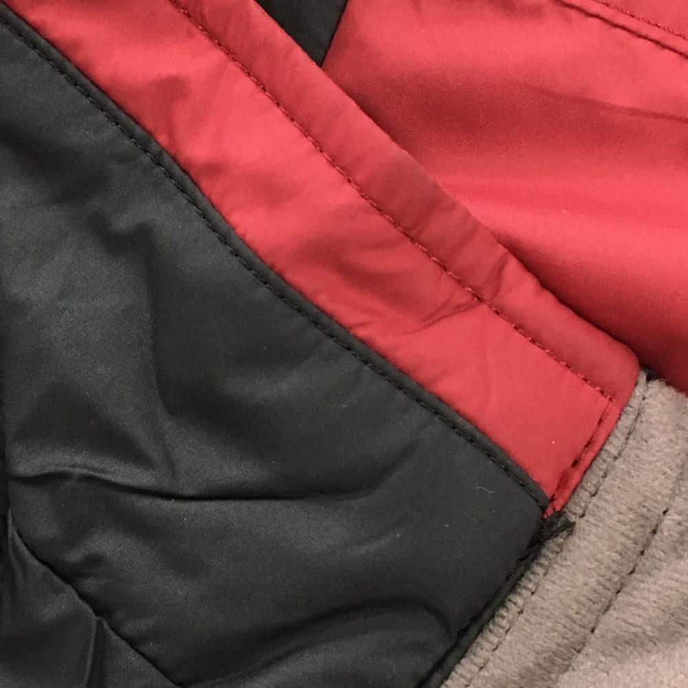 ルコックゴルフ 2WAY中綿ジャケット レッド×黒 袖着脱可 ロゴ刺しゅう