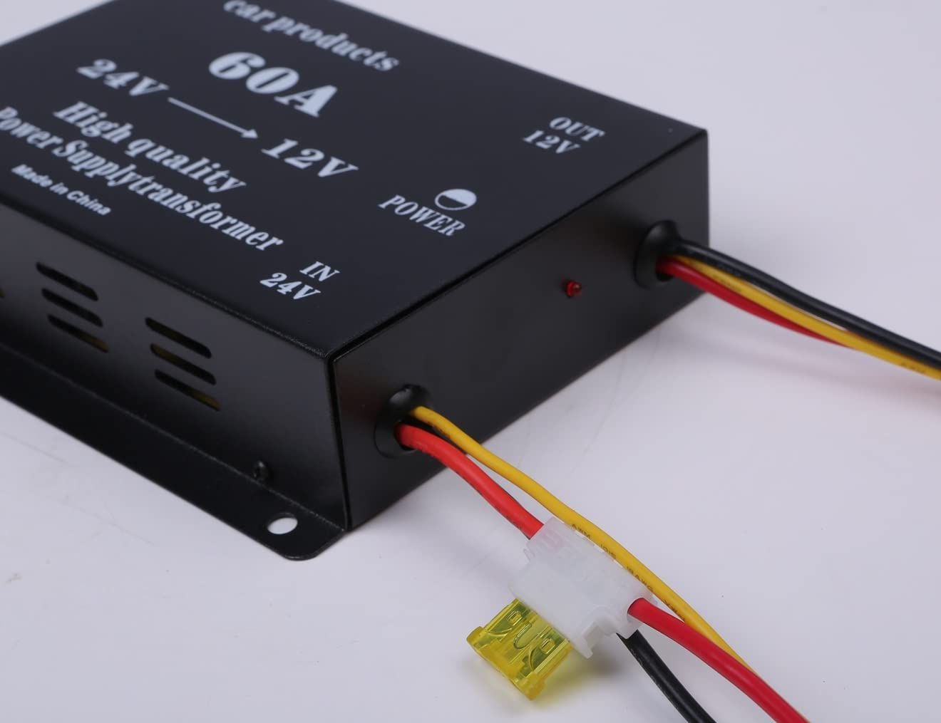 24V→12V 変圧器 変換器 デコデコ ヒューズ付 過電圧保護 電圧 30A/40A 