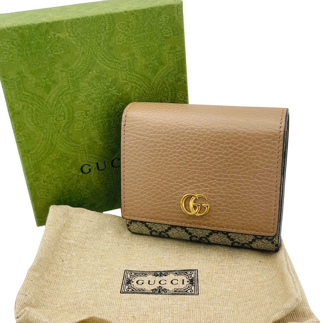 二つ折り財布 レディース gucci財布 レディース GUCCI ベージュ 二