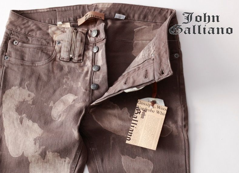 名作☆galliano ジョンガリアーノ☆迷彩カモフラ ペイント加工