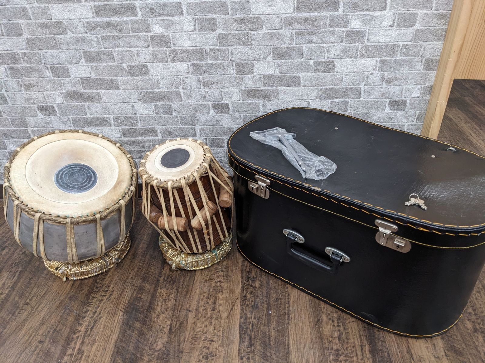 タブラ バーヤ セット◇北インド民族楽器 打楽器 太鼓 ハードケース