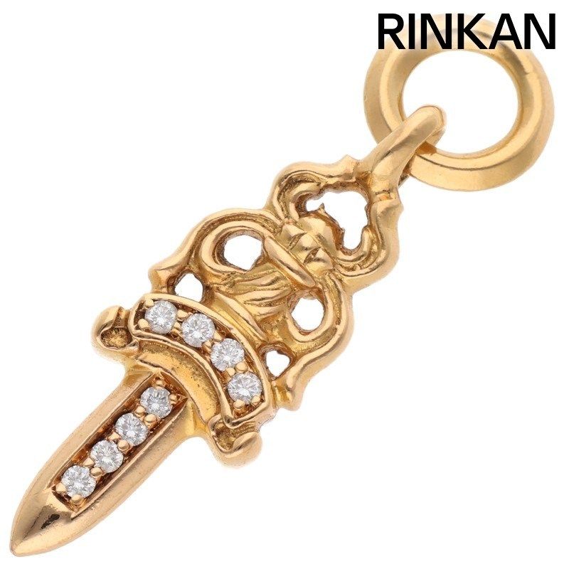 クロムハーツ  22K #5DAGGER P/DMND/#5ダガーチャーム PAVEダイヤ/ゴールドネックレストップ メンズ